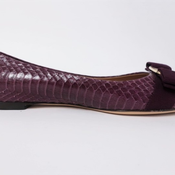 Salvatore Ferragamo Varina Bow Ballet Flat Snake - Picture 5 of 8
